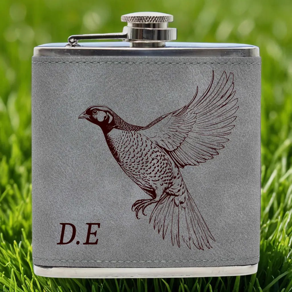 Personalised Hip Flask pheasant design – Best Hip Flask for Whiskey Hipster Flask Gift