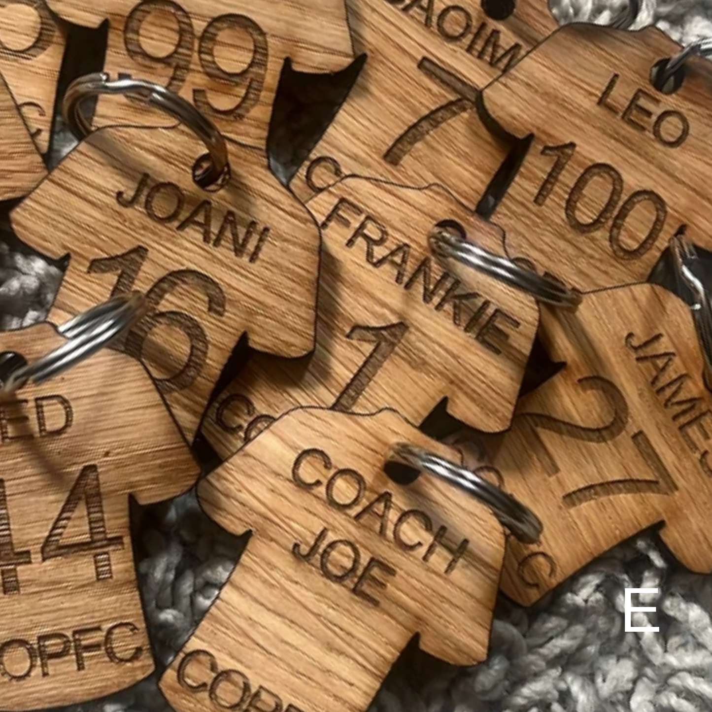 Custom Engraved Football shirt keyrings- party bag personalised keyrings