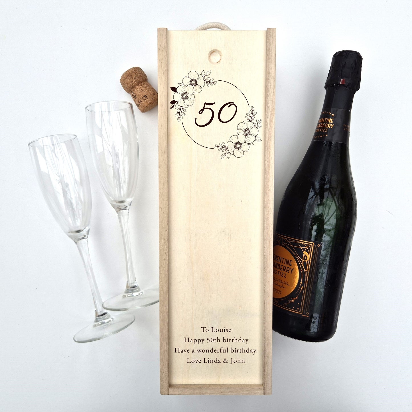 Personalised Champagne Gift Box – 50th Birthday wine box