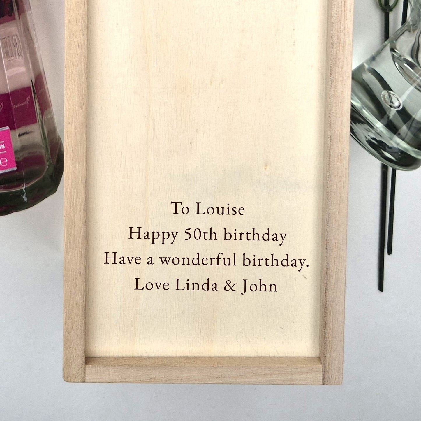 Personalised Champagne Gift Box – 50th Birthday wine box