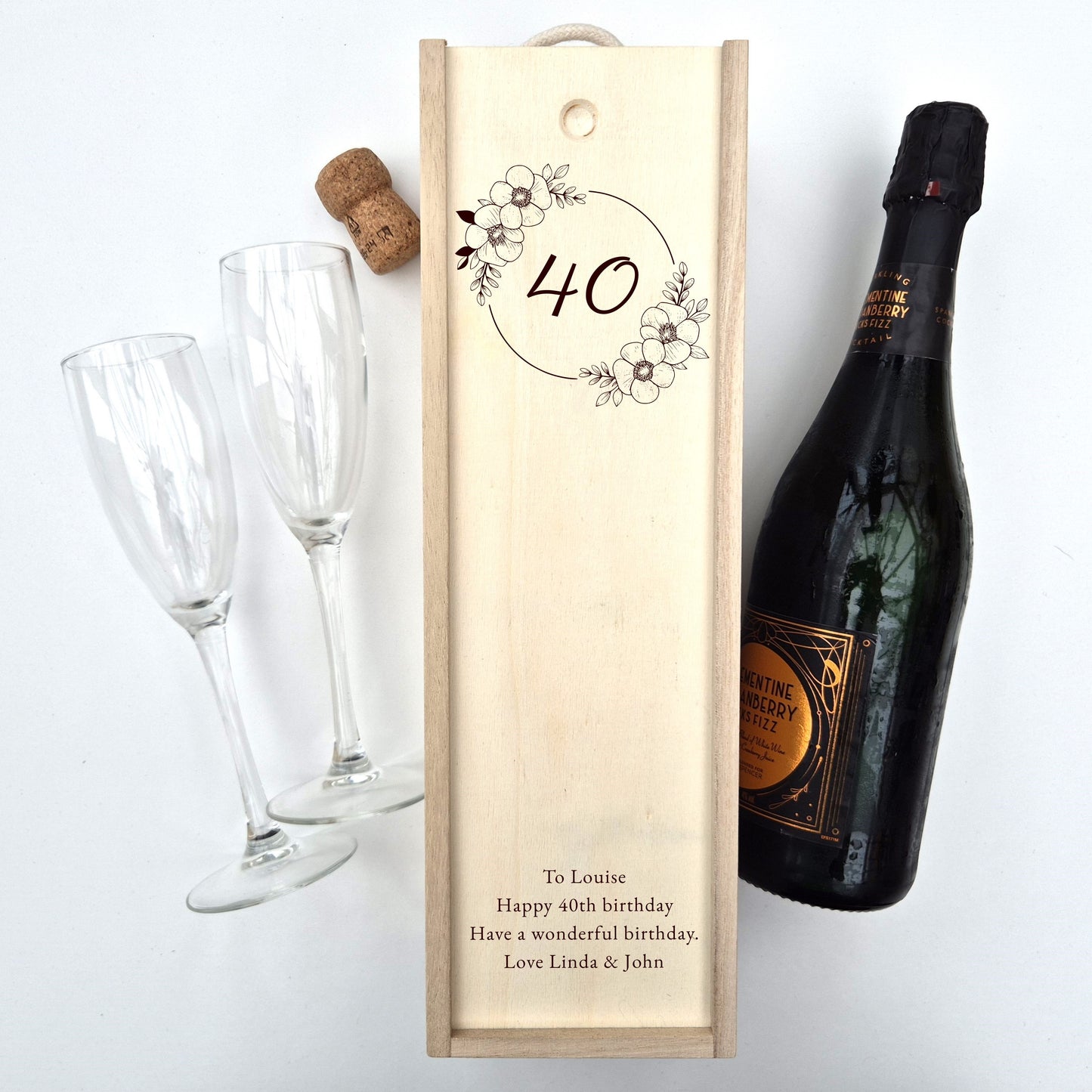 Personalised 40th Birthday Champagne Gift Box – Birthday Keepsake for 40 years Milestones