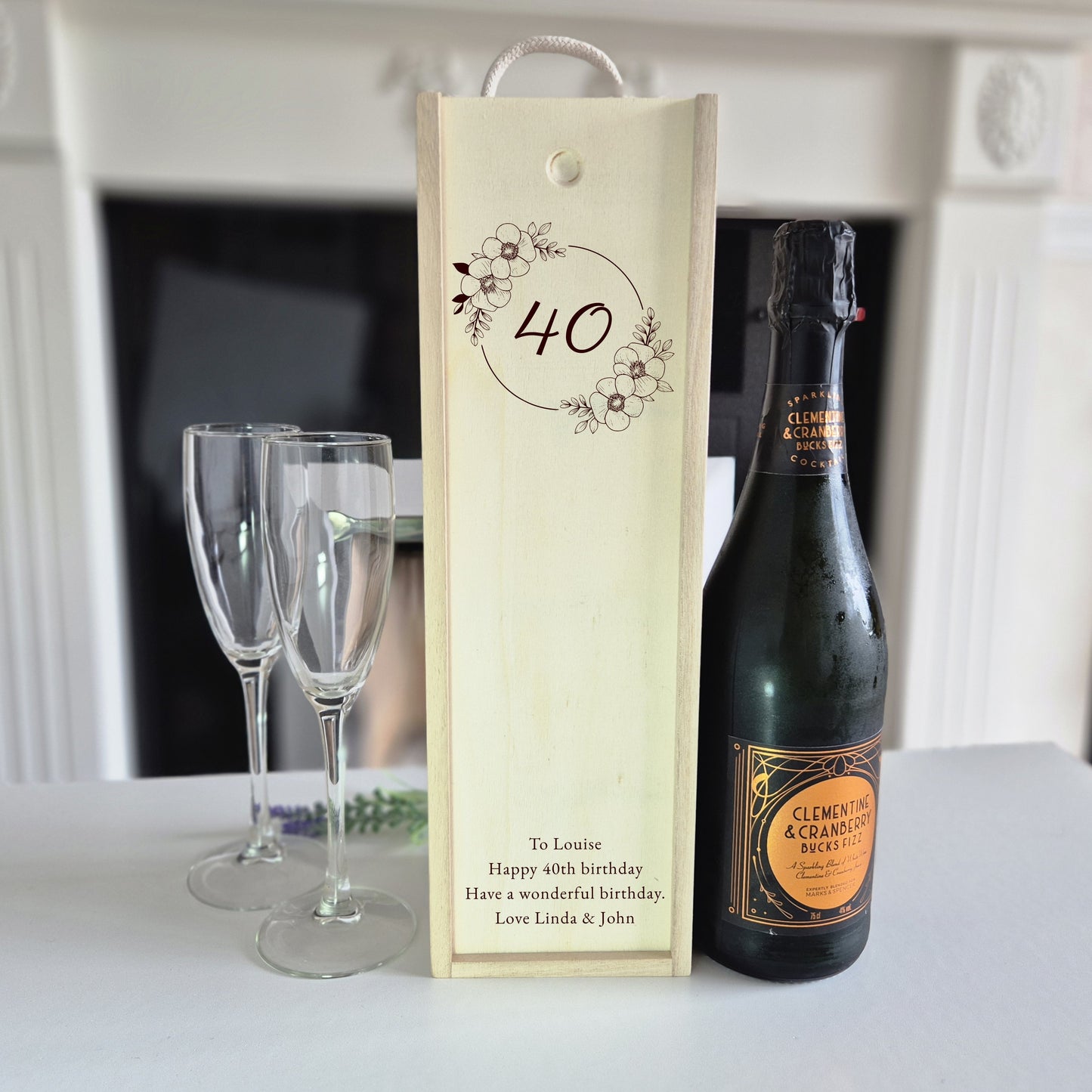 Personalised 40th Birthday Champagne Gift Box – Birthday Keepsake for 40 years Milestones