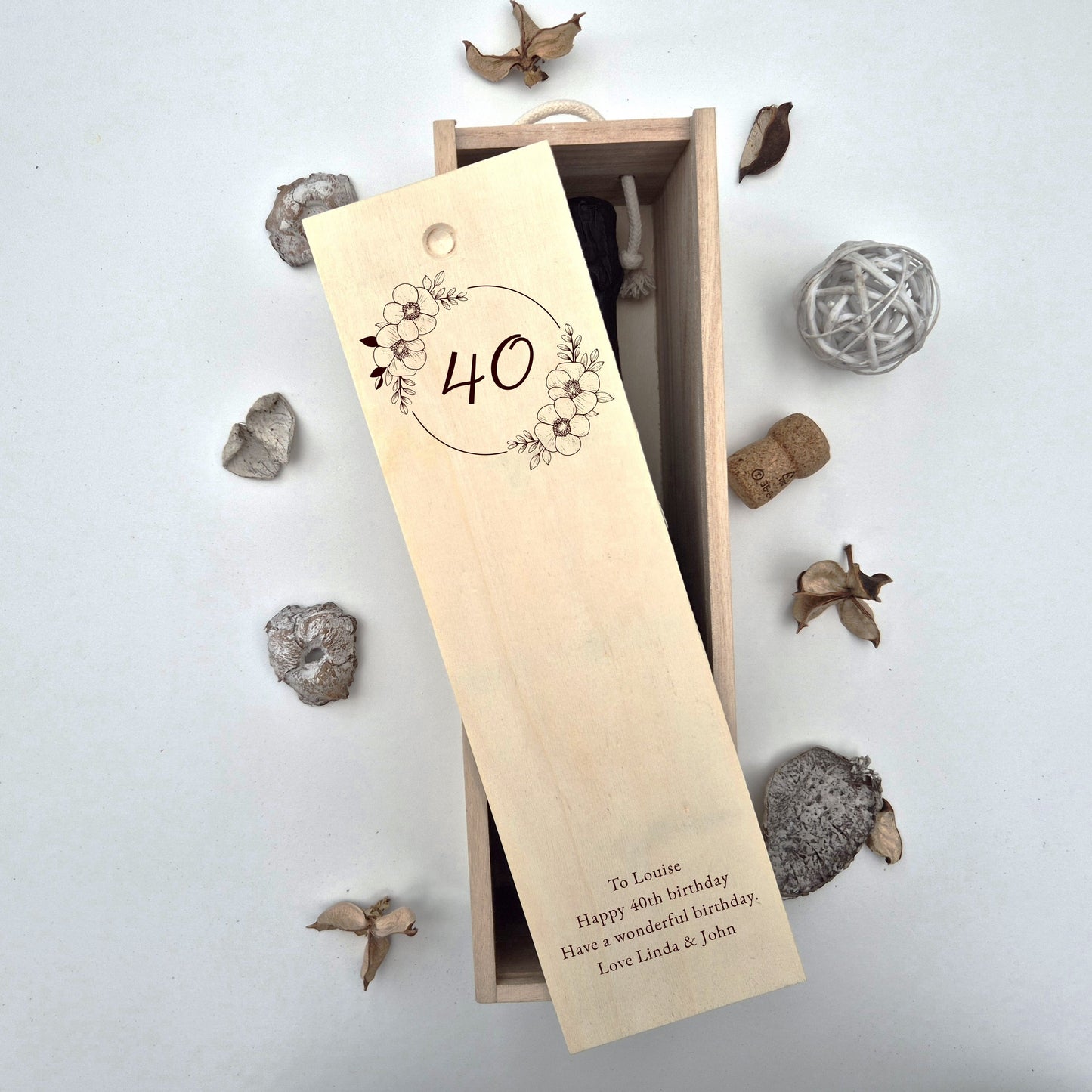 Personalised 40th Birthday Champagne Gift Box – Birthday Keepsake for 40 years Milestones