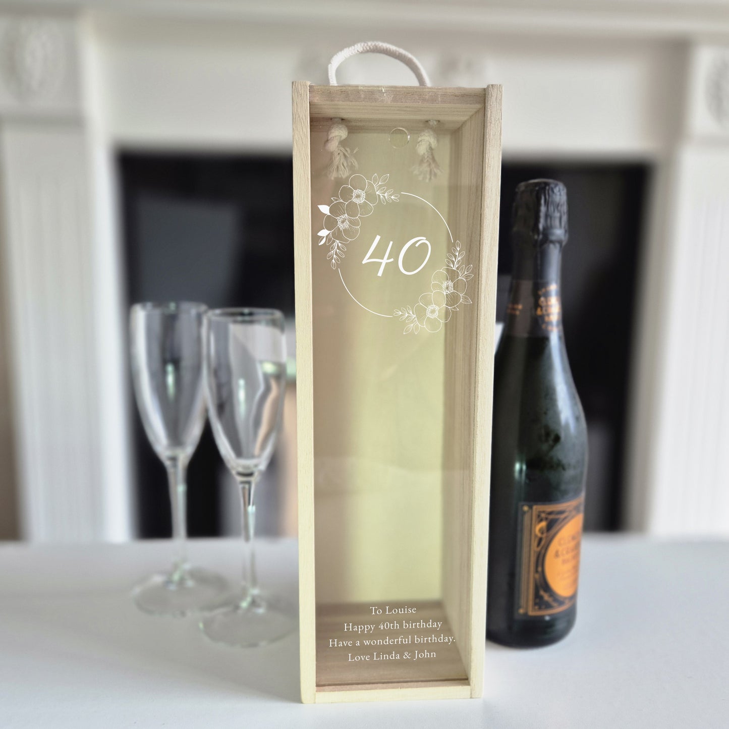Personalised 40th Birthday Champagne Gift Box – Birthday Keepsake for 40 years Milestones