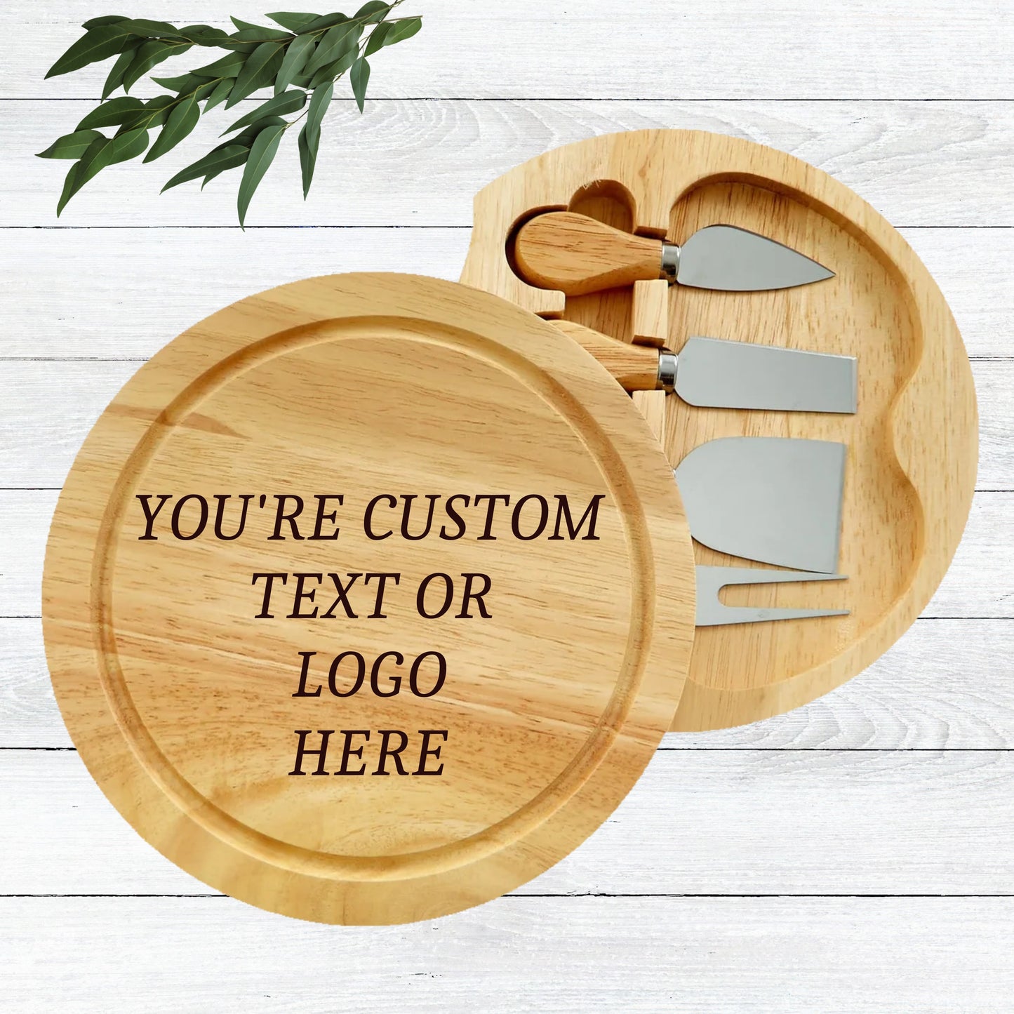 Personalised Cheese Board Gift Set – Custom Engraved Wood Cheese board gift set