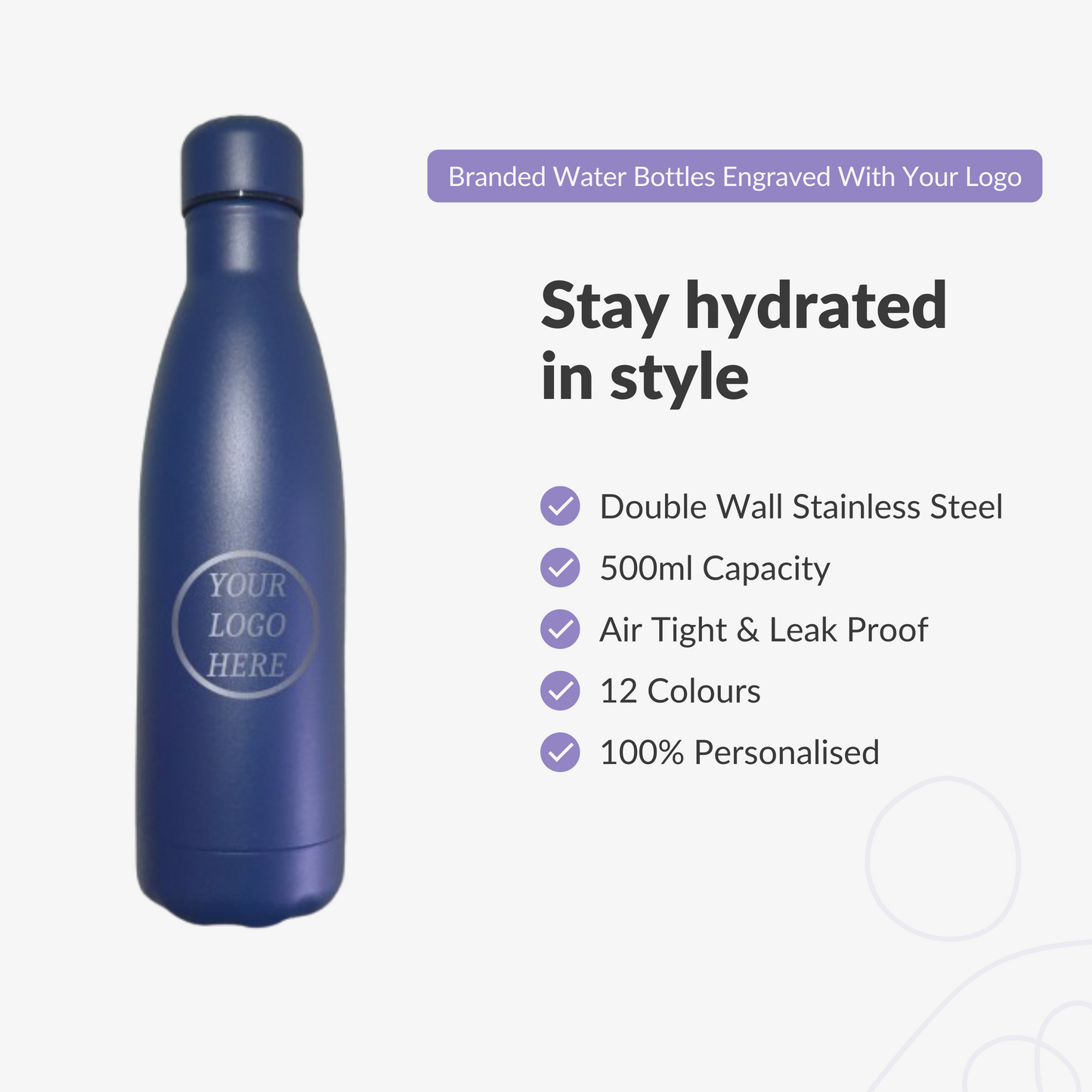 Branded Water Bottles Engraved With Your Logo