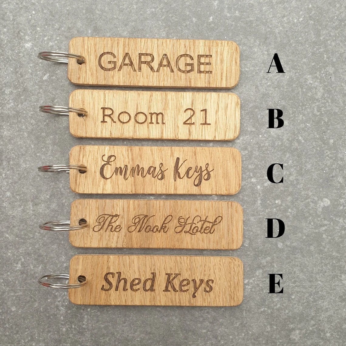 personalised keyrings. Oak key ring keychain