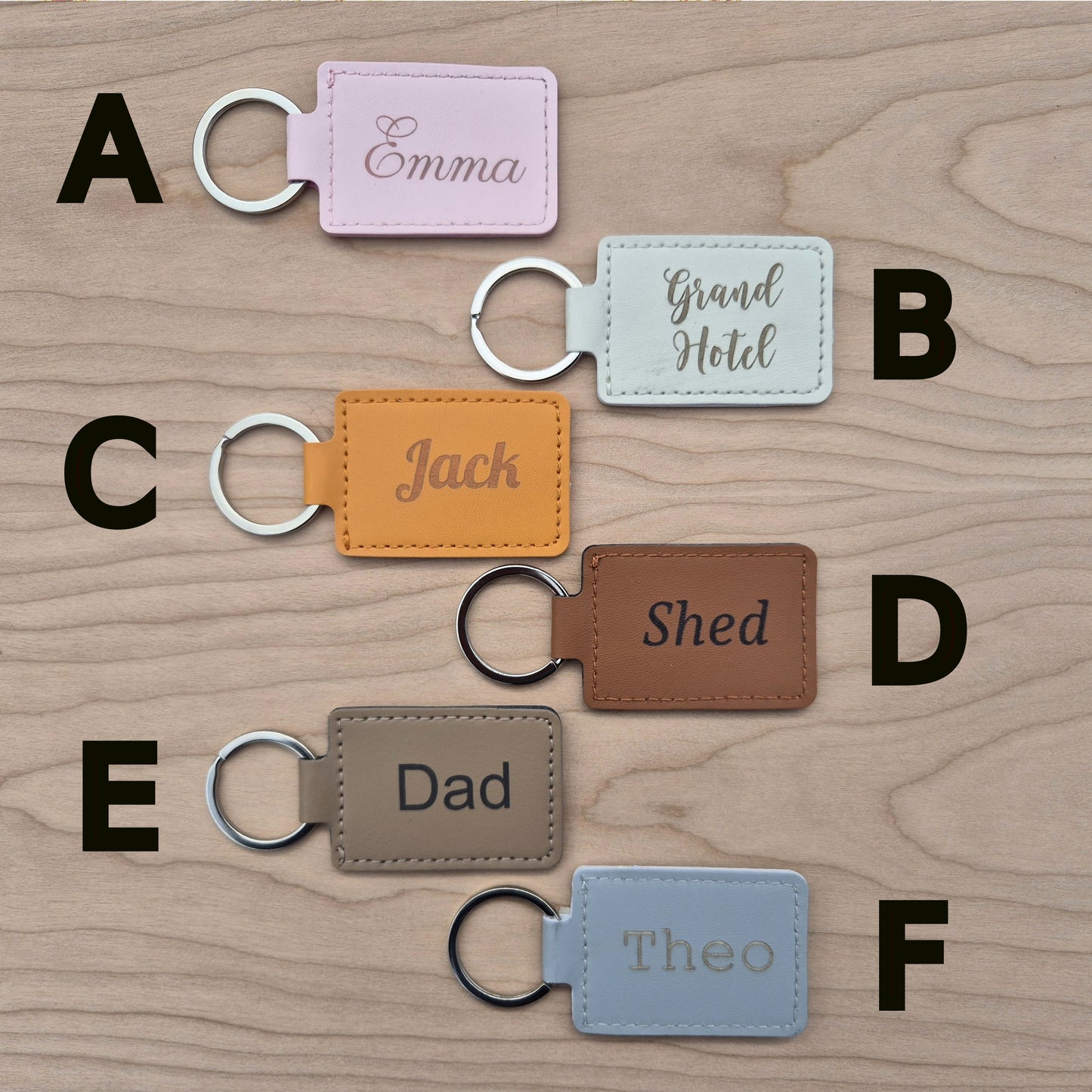 personalised keyrings. Leather key ring keychain