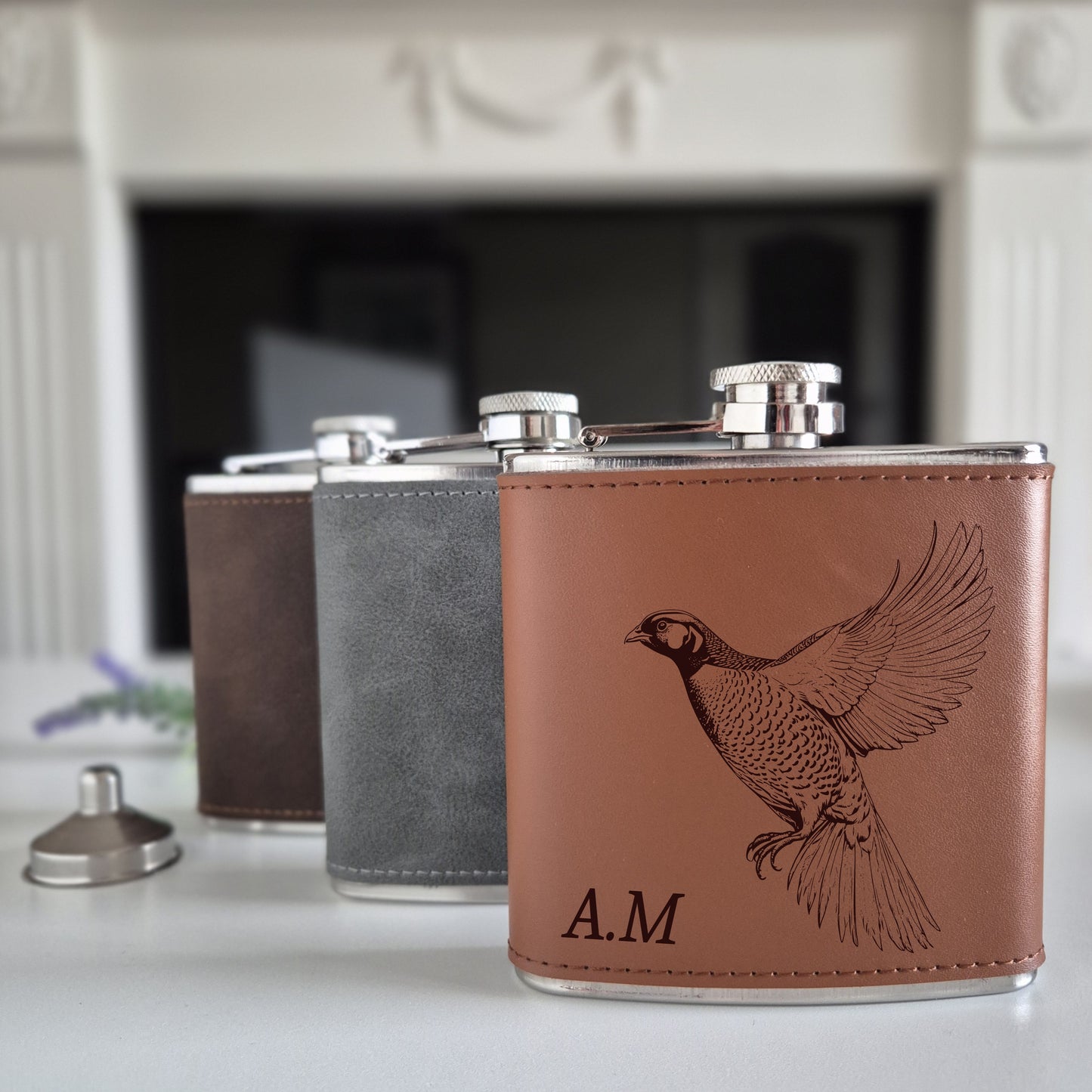 Personalised Hip Flask pheasant design – Best Hip Flask for Whiskey Hipster Flask Gift
