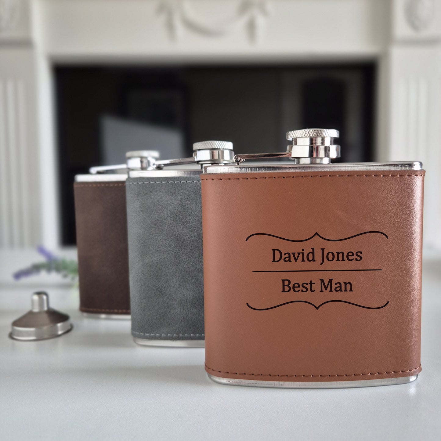 Hip flask engraved for weding