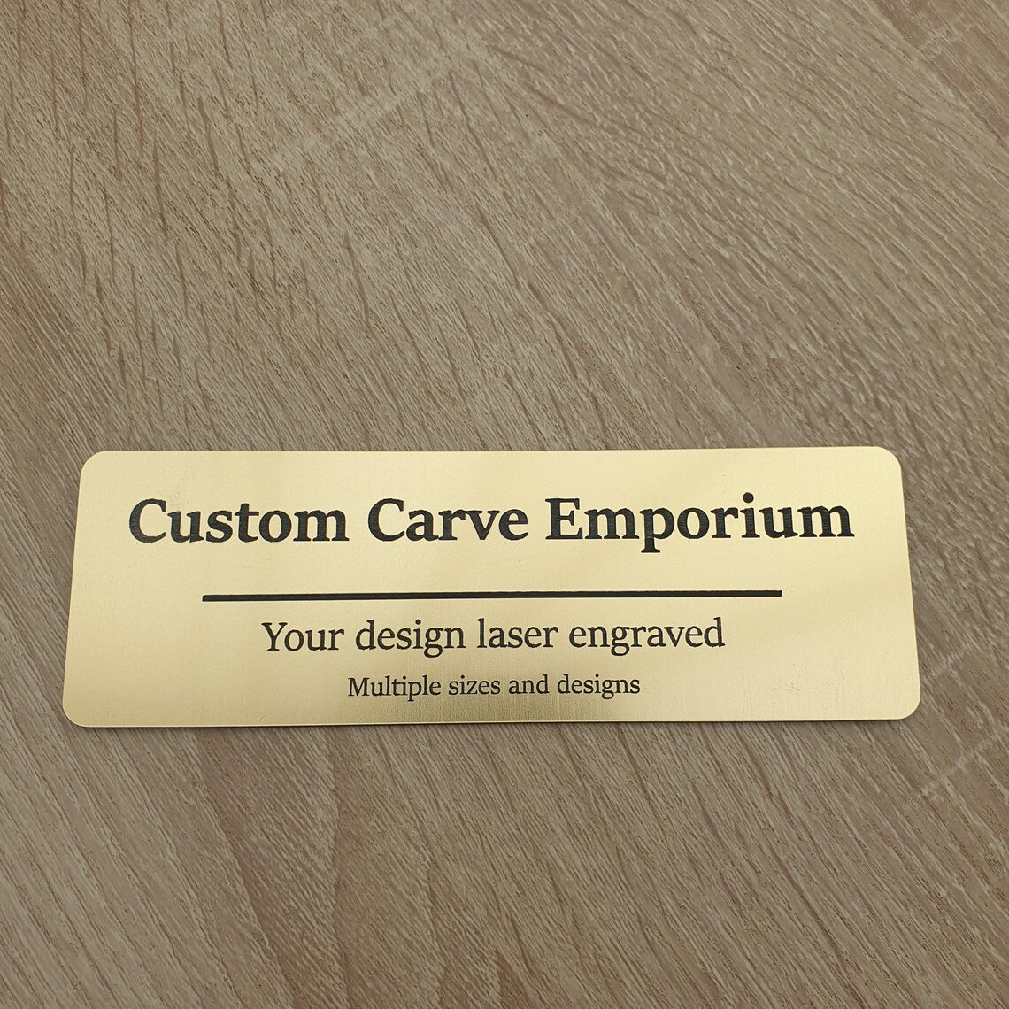Custom Engraved Plaque – Brushed Gold or Aluminium