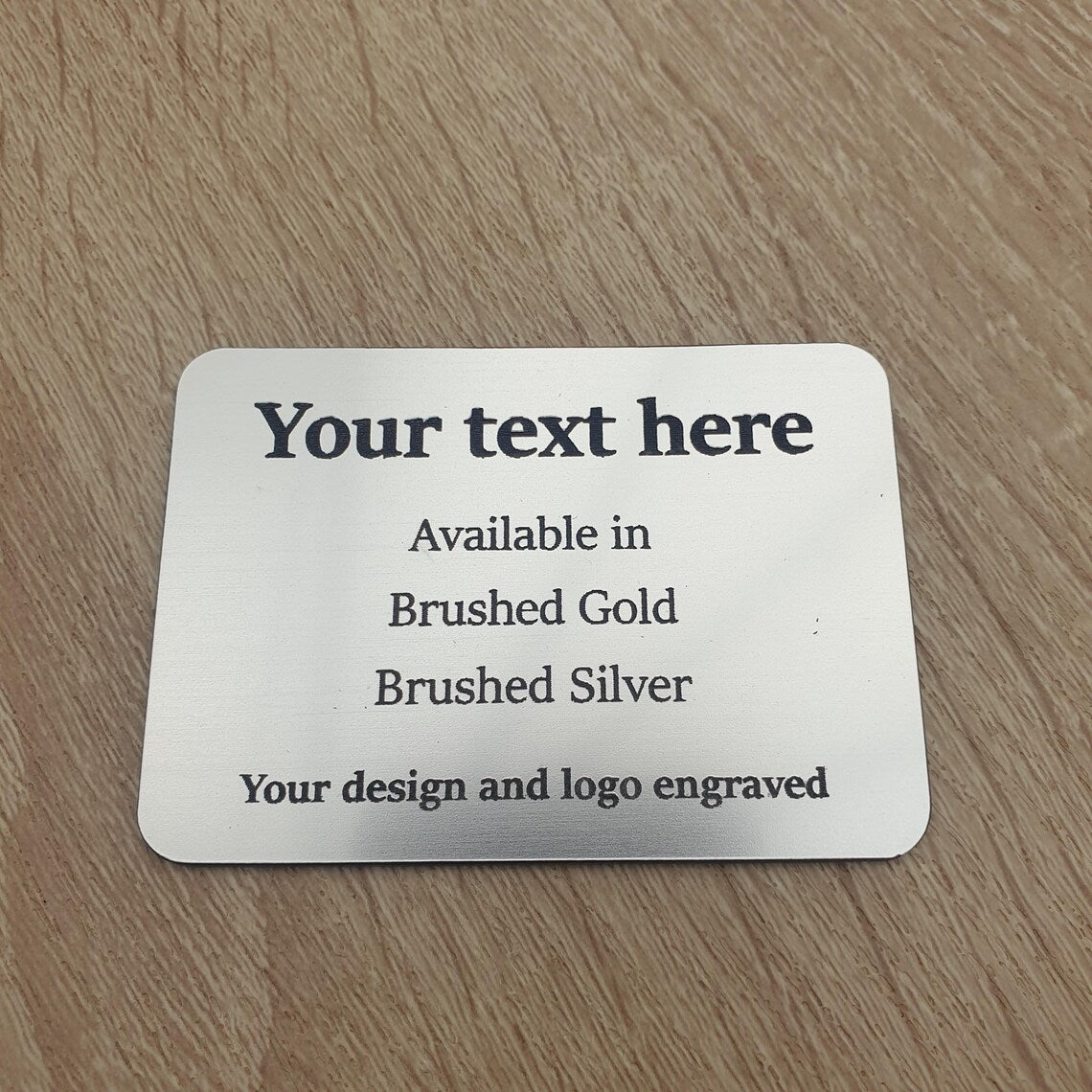 Custom Engraved Plaque – Brushed Gold or Aluminium