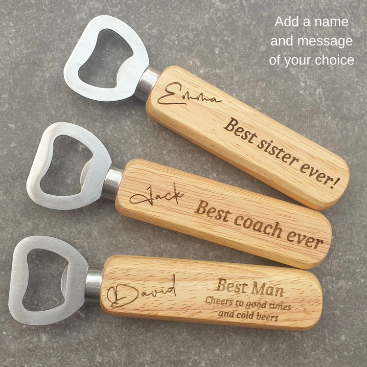 Personalised wooden Bottle Opener