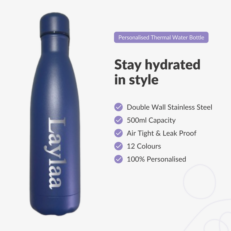 Engraved Thermal Water Bottles