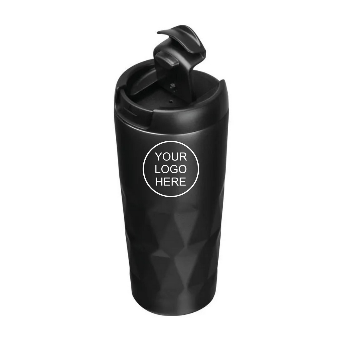 Branded Como 500ml vacuum thermo mug in black