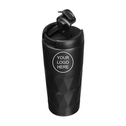 Branded Como 500ml vacuum thermo mug in black