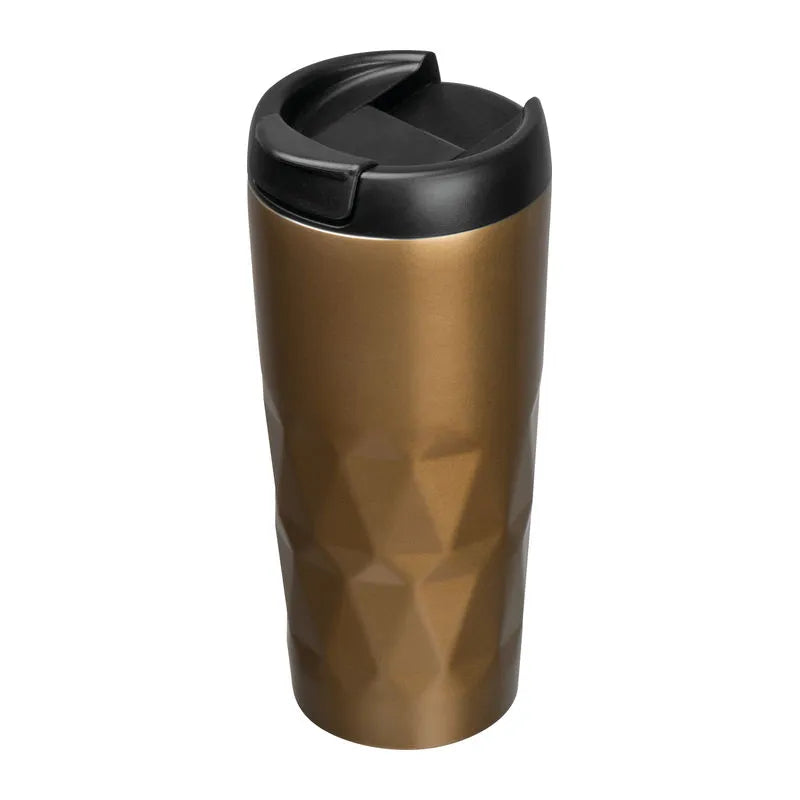 Branded Como 500ml vacuum thermo mug in gold