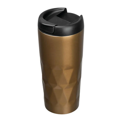 Branded Como 500ml vacuum thermo mug in gold