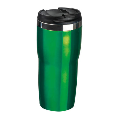 Zadar 500ml stainless steel thermo mug in green with a black screw-on lid