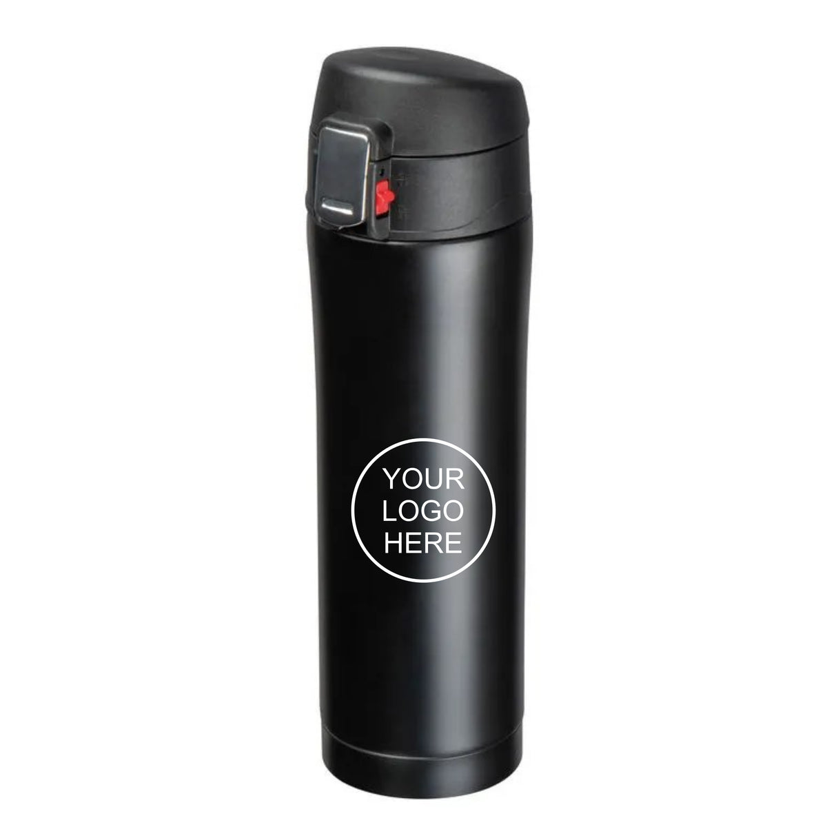 Branded Bucharest 500ml thermal flask in black