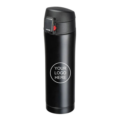 Branded Bucharest 500ml thermal flask in black