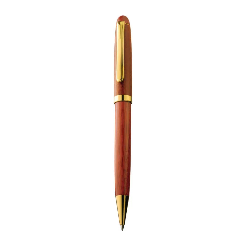 Oxford rosewood ballpoint pen with gold-tone clip and trim.