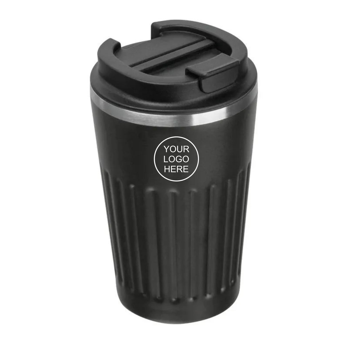 Black Venice 400ml insulated travel mug for corporate branding