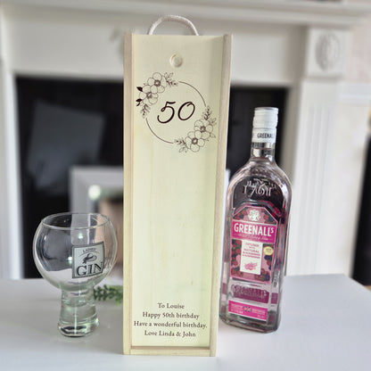 Personalised Champagne Gift Box – 50th Birthday wine box