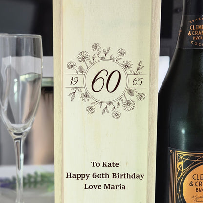 Personalised 60th Birthday Champagne Gift Box – Birthday Keepsake for Milestones
