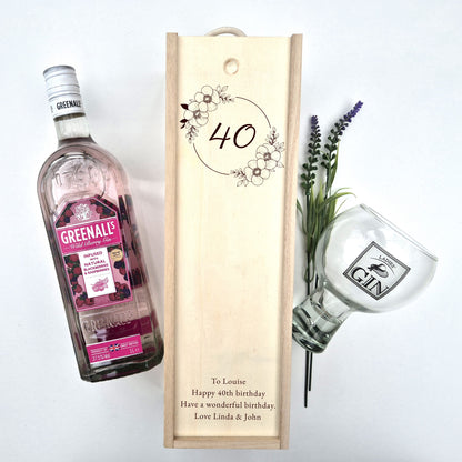 Personalised 40th Birthday Champagne Gift Box – Birthday Keepsake for 40 years Milestones