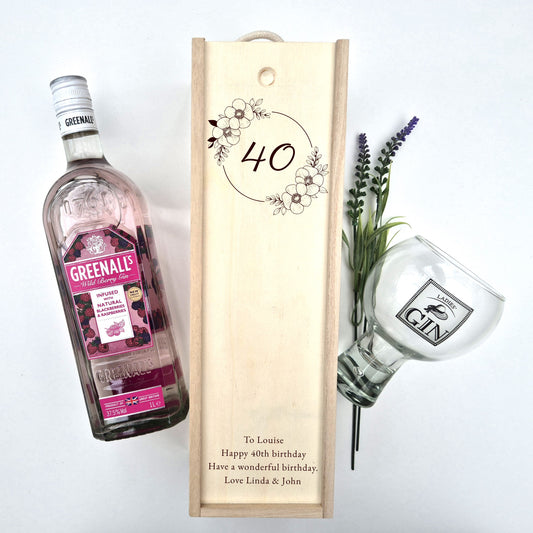 Personalised 40th Birthday Champagne Gift Box – Birthday Keepsake for 40 years Milestones