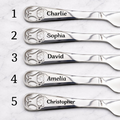 Personalised Childrens Cutlery Set | Bertie Bear 4 Piece Set