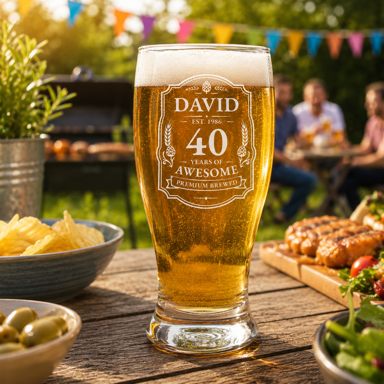 Personalised Pint Glass | Custom Engraved Beer Glass | Birthday Gift for Men