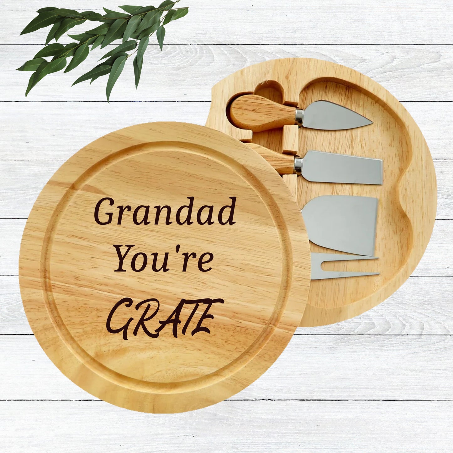 Personalised Cheese Board Gift Set – Custom Engraved Wood Cheese board gift set