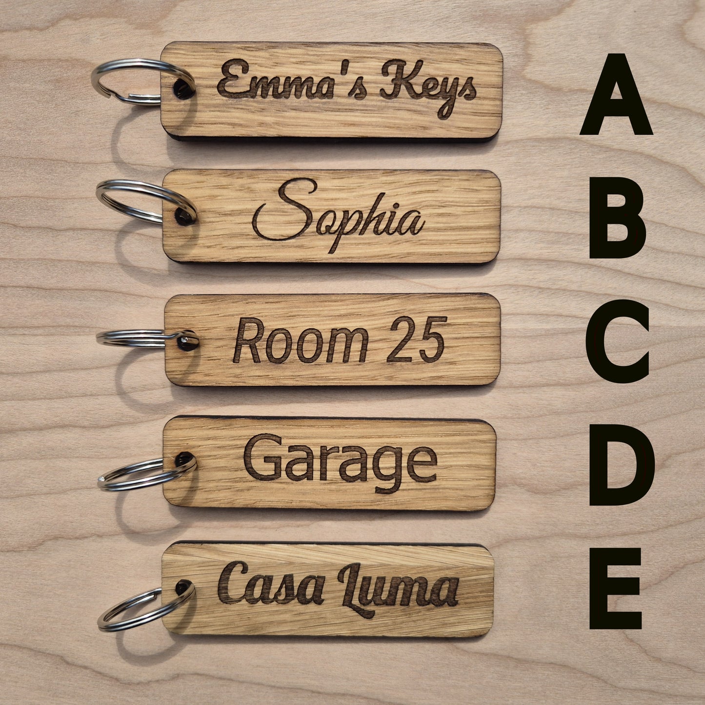 personalised keyrings. Oak key ring keychain