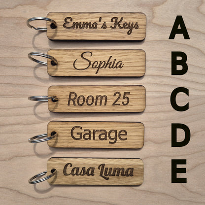 personalised keyrings. Oak key ring keychain