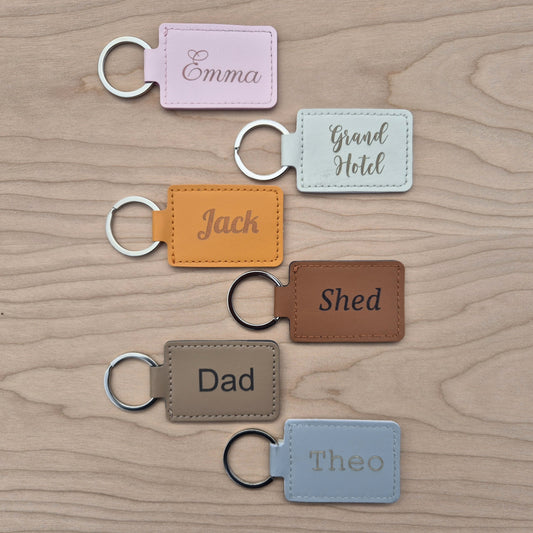 personalised keyrings. Leather key ring keychain
