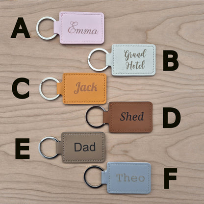 personalised keyrings. Leather key ring keychain