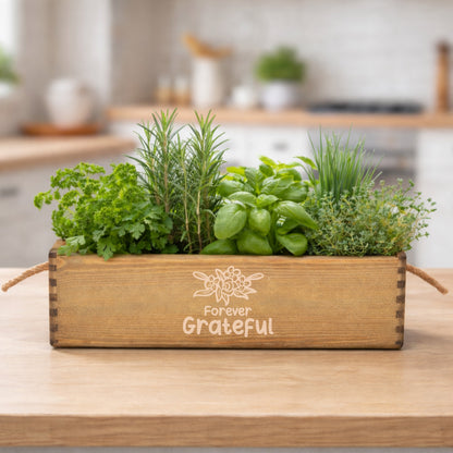 Personalised Wooden Planter Box for Mum | Engraved Mother’s Day Gift