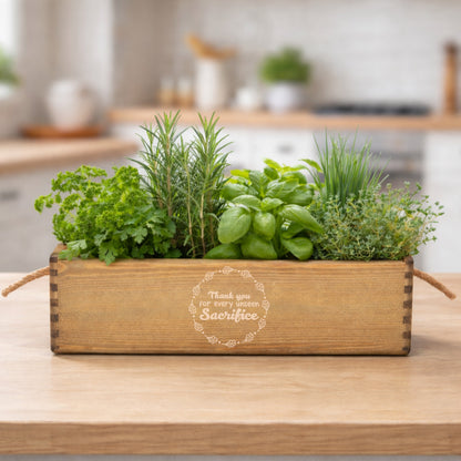 Personalised Wooden Planter Box for Mum | Engraved Mother’s Day Gift