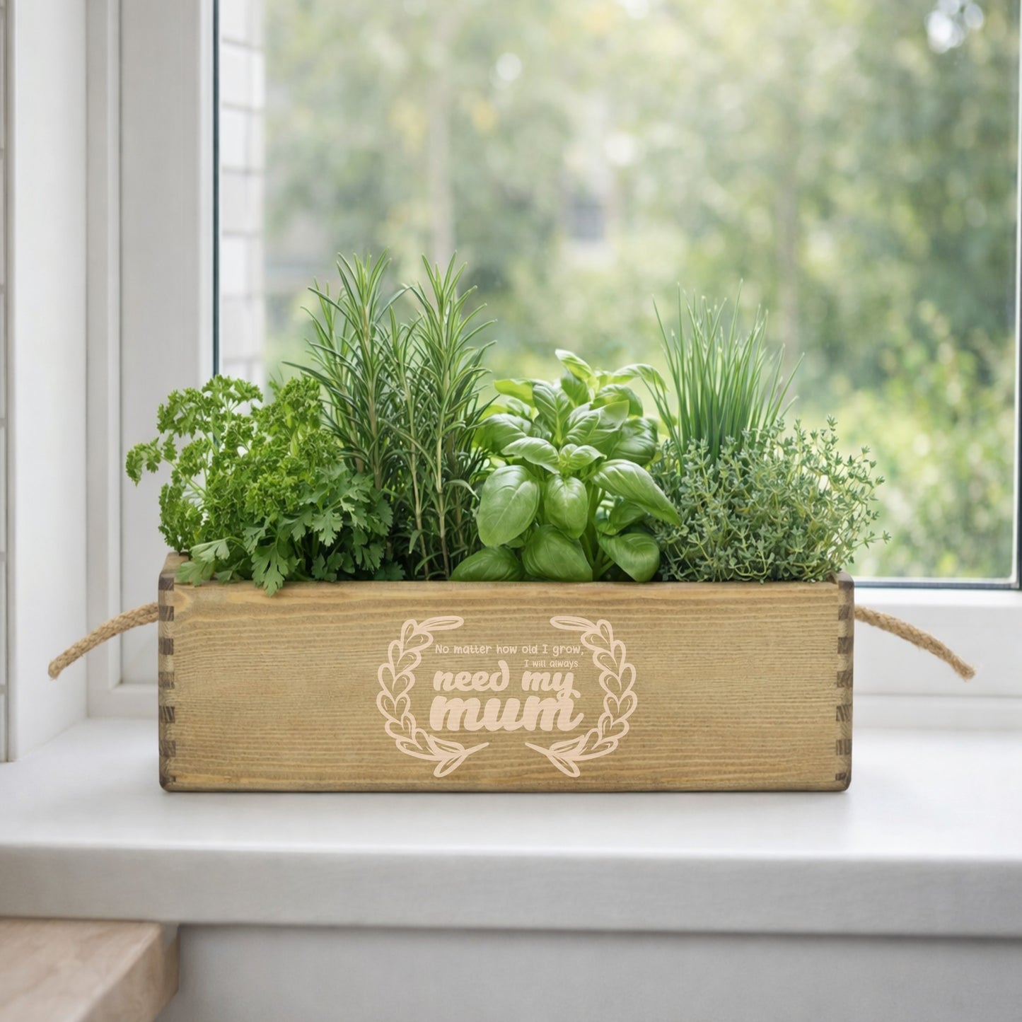 Personalised Wooden Planter Box for Mum | Engraved Mother’s Day Gift