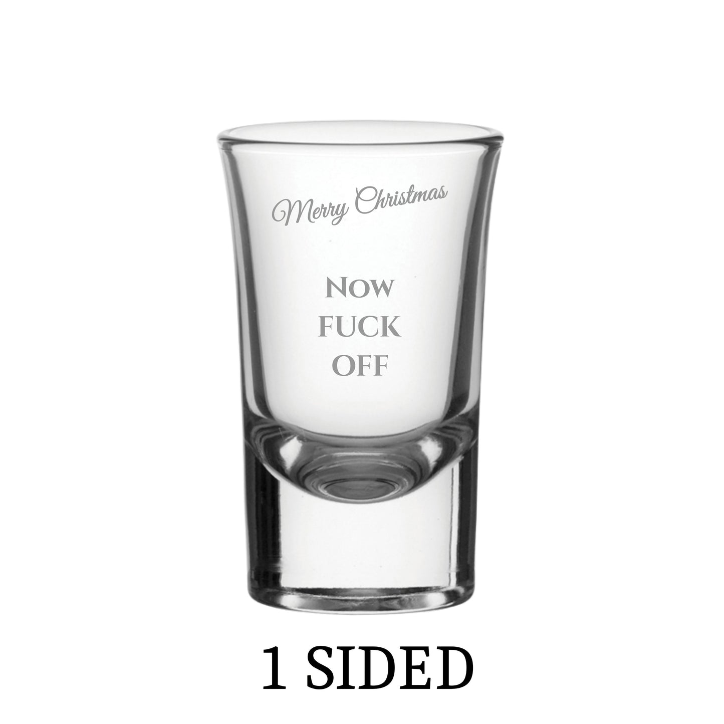 Funny Christmas Shot Glass: Engraved Rude Xmas Secret Santa Gift
