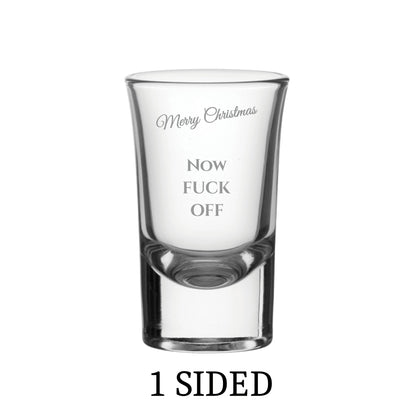 Funny Christmas Shot Glass: Engraved Rude Xmas Secret Santa Gift