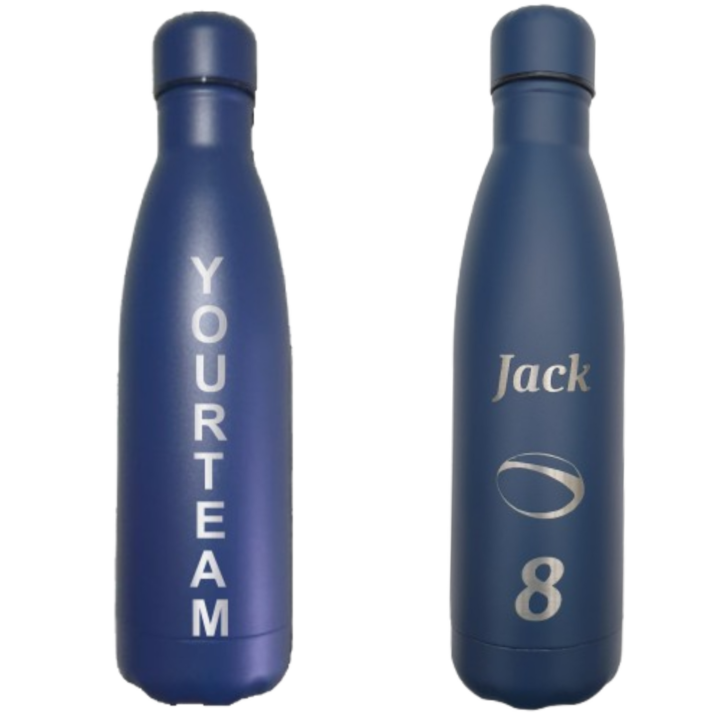 Personalised Engraved Team Water Bottles With Name And Squad Number