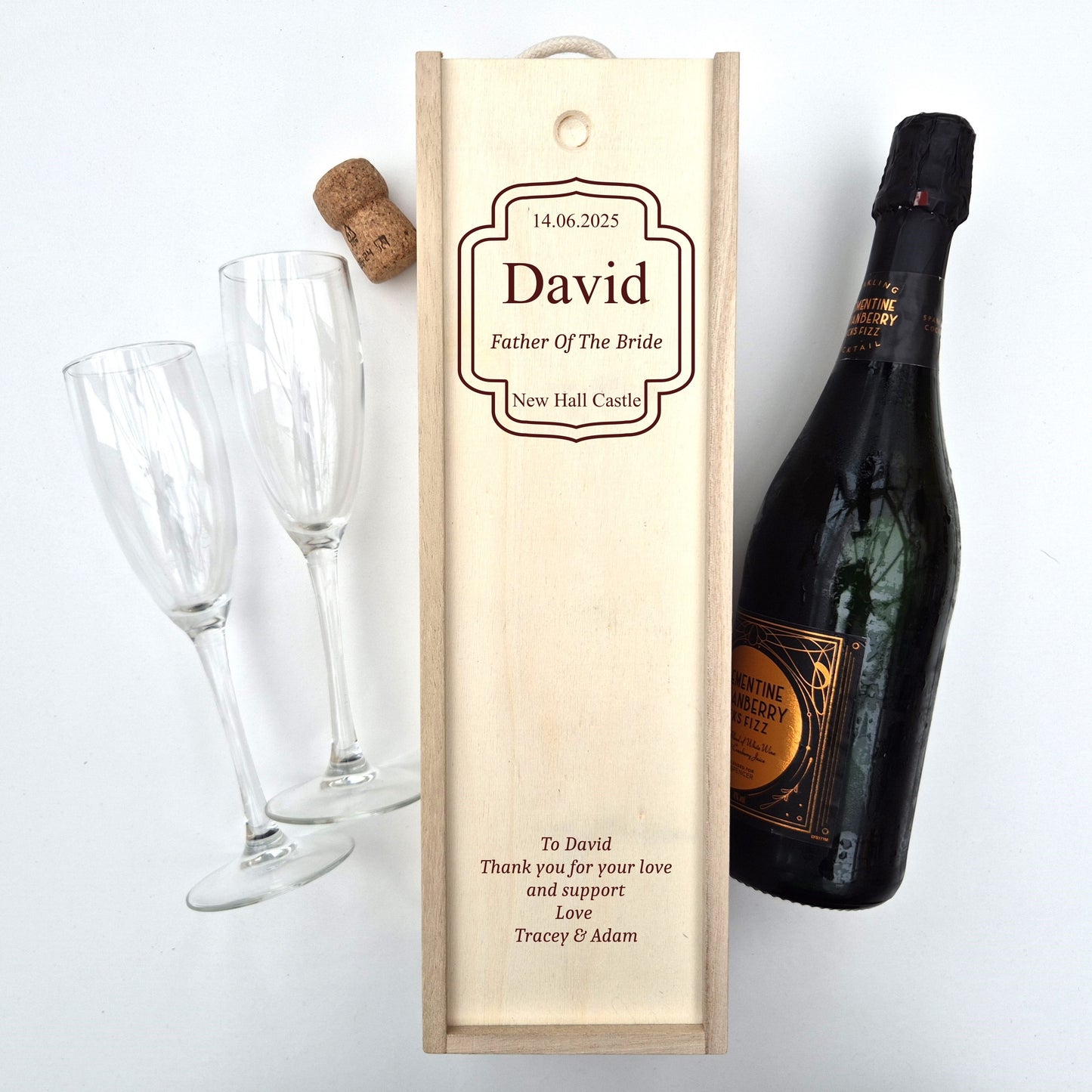 Wedding Party personalised champagne box