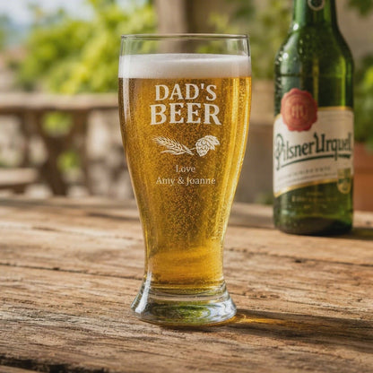 Personalised Father’s Day Beer Glass – Engraved Pint Glass Gift